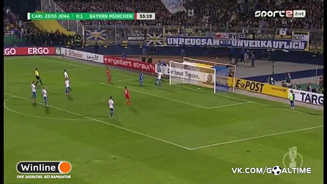 Robert Lewandowski second Goal - Carls Zeiss Jena vs Bayern Munich - 19.08.2016