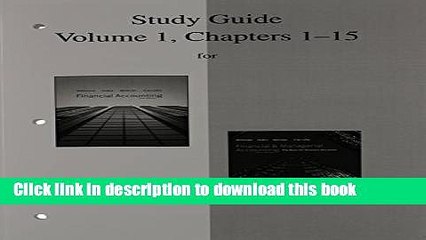 Download Video: [PDF] Study Guide, Volume 1, Chapters 1-15 to accompany Financial Accounting and Financial