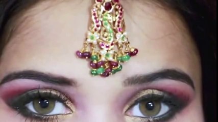 Traditional Indian bridal makeup tutorial pink gold and bla