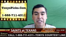 Houston Texans vs. New Orleans Saints Free Pick Prediction NFL Pro Football Odds Preview 8-20-2016