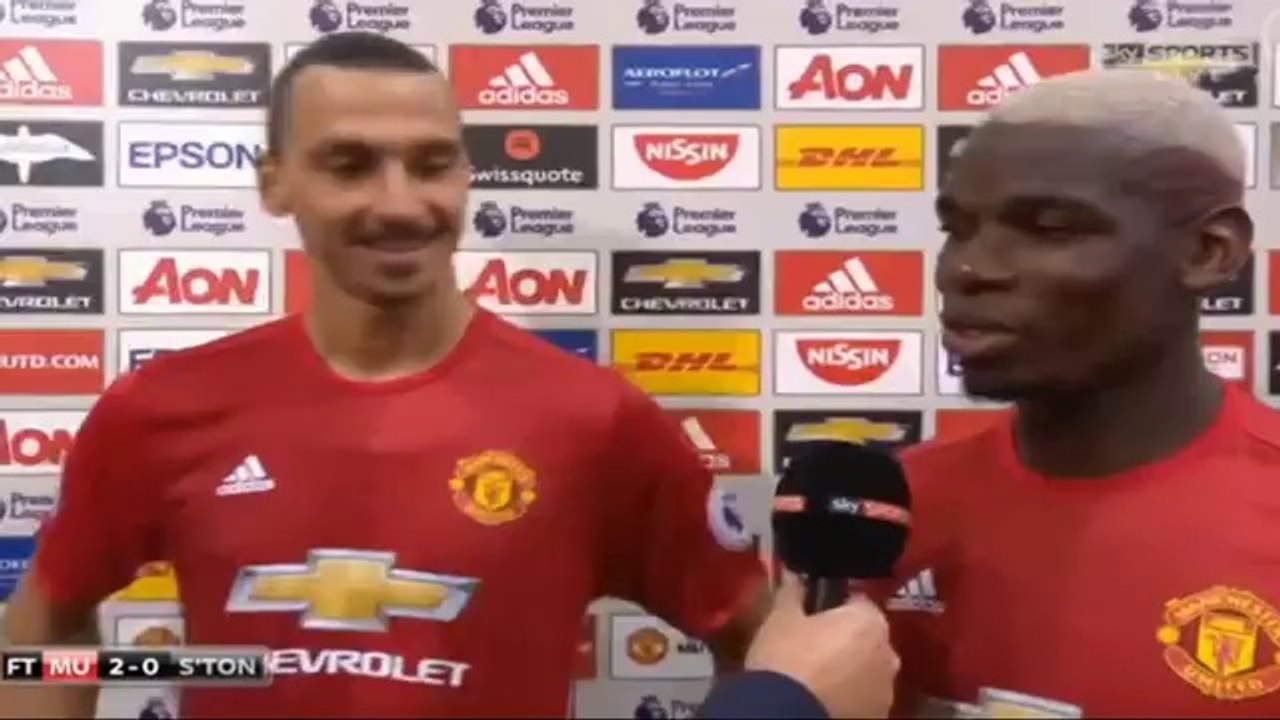 Man Utd 2-0 Southampton - Zlatan Ibrahimovic & Paul Pogba Post Match Interview -(Premier League 2016) HD