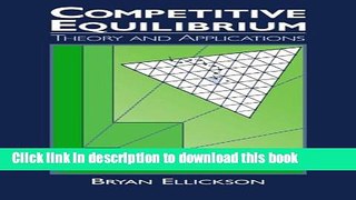 New Book Competitive Equilibrium: Theory and Applications