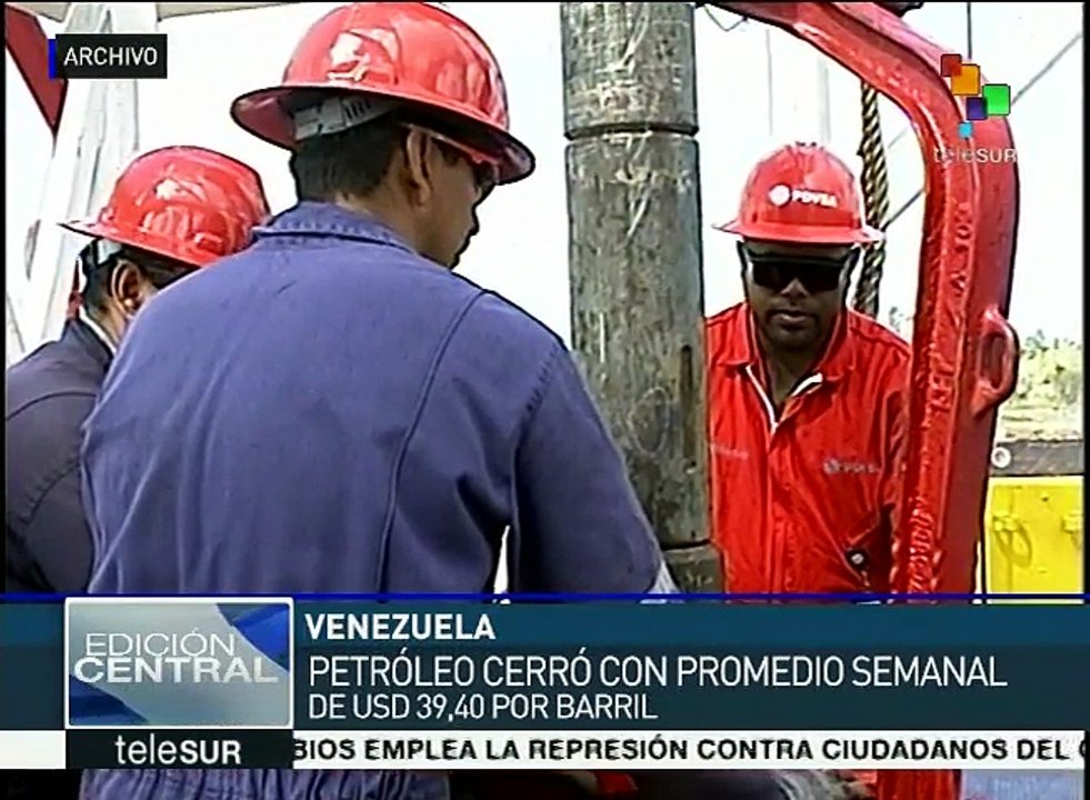 Petróleo venezolano cierra con promedio semanal de 39.4 dólares