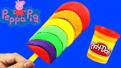 Play Doh Ice Cream - How to make a rainbow ice cream for peppa pig toys