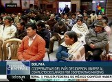 Bolivia: cooperativas se suman a protestas de cooperativas mineras