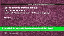 [PDF] Bioinformatics in Cancer and Cancer Therapy (Cancer Drug Discovery and Development) Full