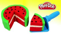 Play Doh Watermelon Cake - Make cream watermelon cake for peppa pig toys