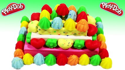 Play Doh Cake - Instruction create rainbow cream cake with peppa pig toys