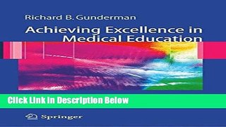 Books Achieving Excellence in Medical Education Full Online