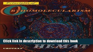 [Popular Books] Principles of Orthomolecularism Free Online