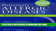 New Book Patterson s Allergic Diseases (Allergic Diseases: Diagnosis   Management)