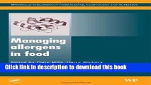 Collection Book Managing Allergens in Food (Woodhead Publishing Series in Food Science, Technology