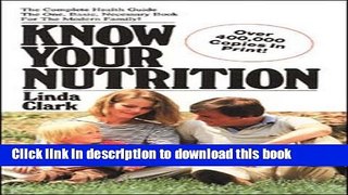 New Book Know Your Nutrition1973