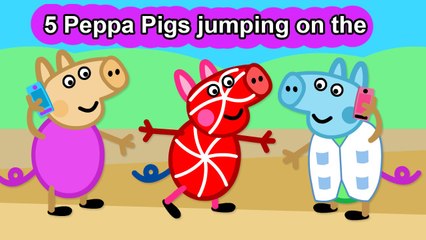 SpiderPeppa Pigs jumping on the bed || Five little piggies jumping on the bed || Kids Rhymes