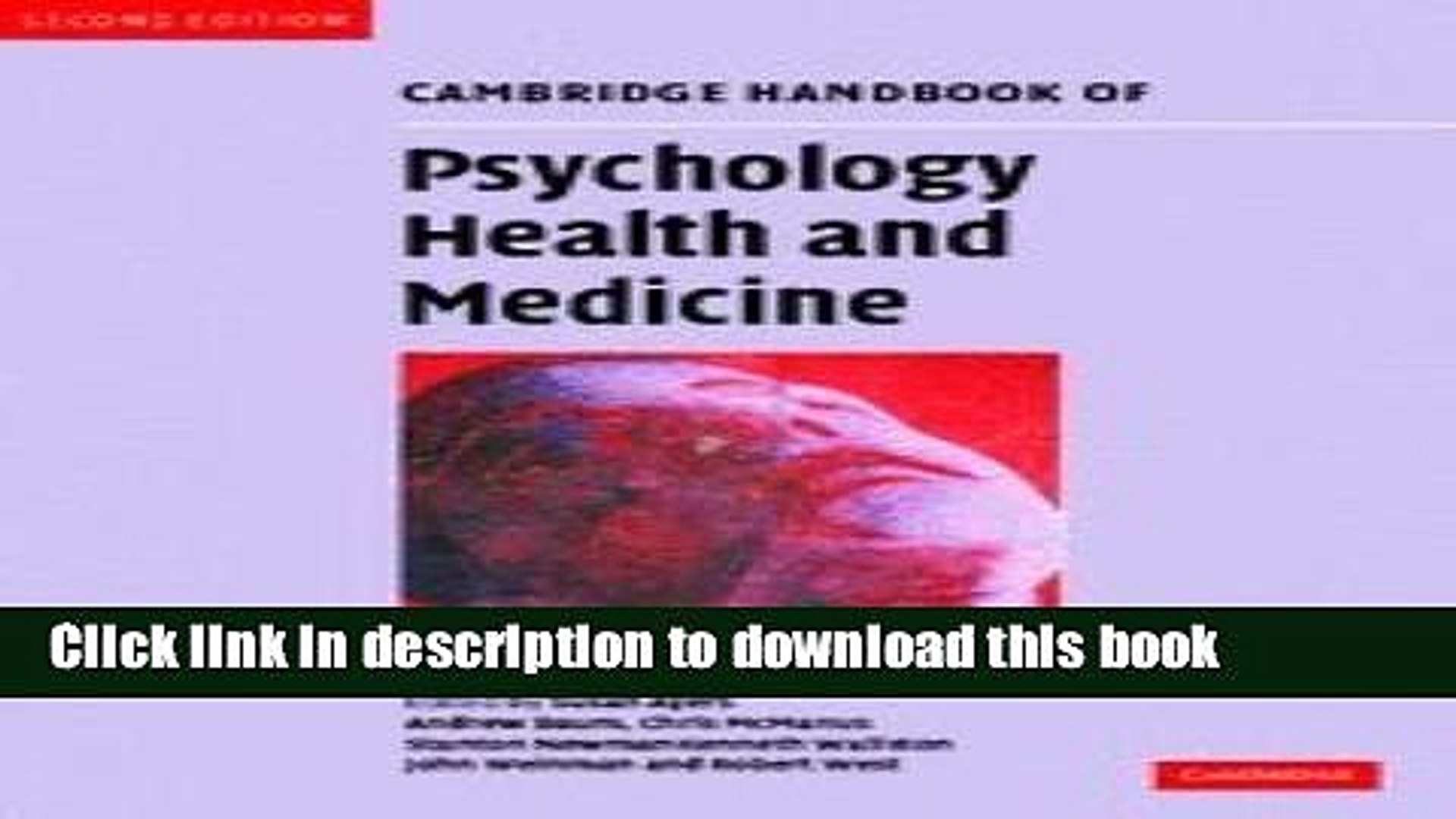 ⁣Collection Book Cambridge Handbook of Psychology, Health and Medicine