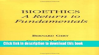 Collection Book Bioethics: A Return to Fundamentals