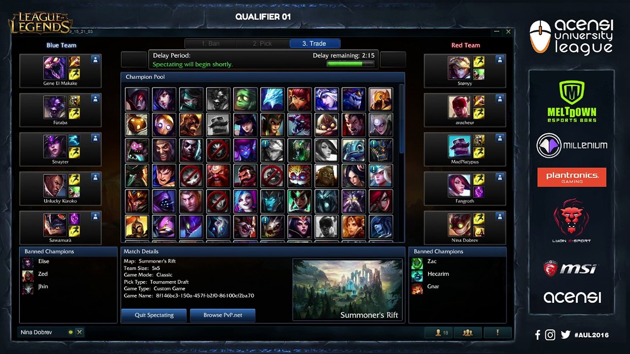 Qualifier #2 - League of Legends - 11/10/16