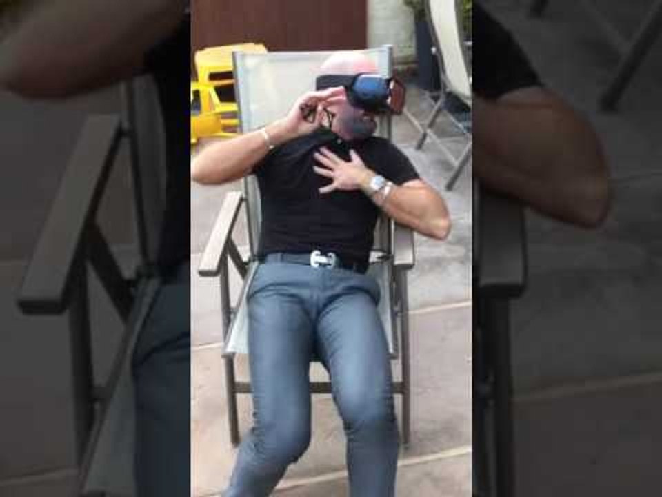 Man Gives Excited Reaction After Trying VR Headset