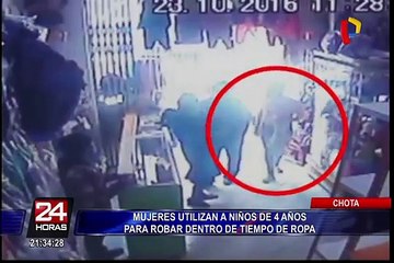 Chota: mujeres utilizan a niño para robar en tienda de ropa
