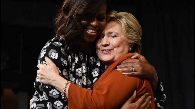 Michelle Obama et Hillary Clinton ensemble sur scène pour la première fois