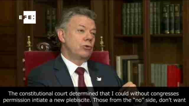 Santos says that he can initiate another plebiscite for a new peace accord with FARC
