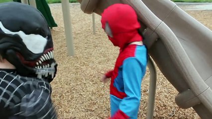 Little Spiderman & Captain America Vs Venom - In Real Life - Superhero Movie!