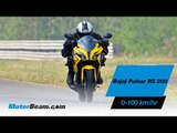 Bajaj Pulsar RS 200 - 0-100 km/hr & Top Speed | MotorBeam