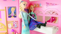 Frozen Elsa and Anna Dolls Barbie Closet Sit Barbie Clothes Disney Princess PART 2