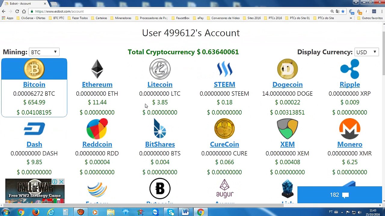 Ganhe Bitcoins ou outras moedas totalmente GRATUITO sem investir NADA somente usando o EOBOT