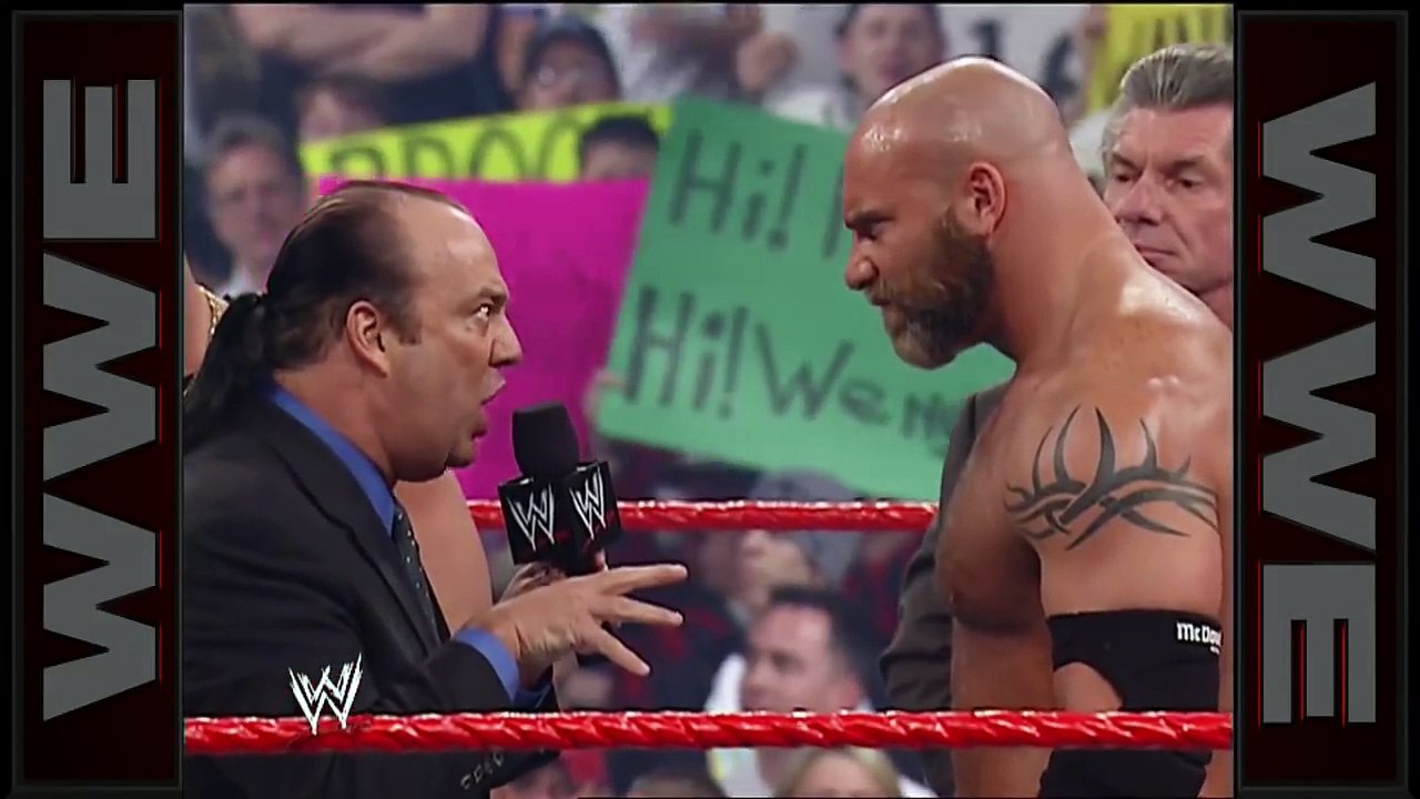 Goldberg accidently spears "Stone Cold" after brutally spearing Heyman: Raw, Feb. 9, 2004