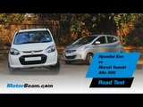 Hyundai Eon vs Maruti Suzuki Alto 800 - Road Test | MotorBeam