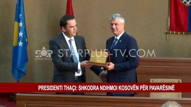 HASHIM THAÇI MERR TITULLIN “QYTETAR NDERI” I SHKODRËS