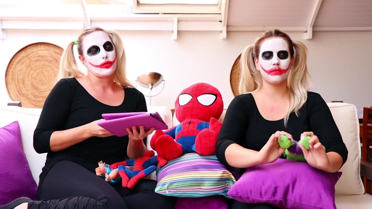 Joker Girl vs Joker Girl Twins PEPPER ON KINDER SURPRISE EGGS PRANK! - Real Life Superheroes Funny