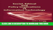 Best Seller Social, Ethical and Policy Implications of Information Technology Free Read