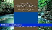 Books to Read  75% Torts, Criminal law, and Contracts Essays  (e-book): Easy Law School Semester