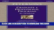 Ebook Grad Gdes Book 1:Grad/Prof Prg Orvw 2006 (Peterson s Graduate   Professional Programs: