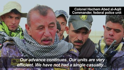 Iraq pro-govt forces on guard at the front near Mosul