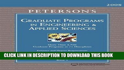 Ebook Graduate Programs in Engineering   Applied Sciences 2008 (Peterson s Graduate Programs in