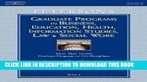 Ebook Grad Guides Book 6: Bus/Ed/Hlth/Law/Infsy/ScWrk 2006 (Peterson s Graduate Programs in