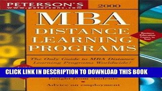 Ebook MBA Distance Learning 2000 (Peterson s MBA Distance Learning Programs) Free Read
