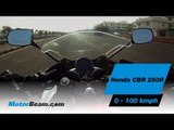 Honda CBR250R - 0-100 km/hr | MotorBeam