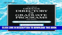 Ebook The Official Gre Cgs Directory of Graduate Programs: Social Sciences, Education (Directory