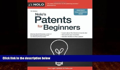 Big Deals  Nolo s Patents for Beginners  Best Seller Books Most Wanted