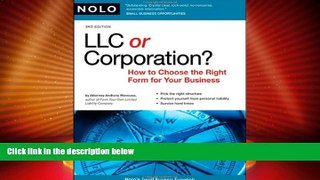 Big Deals  LLC OR CORPORATION? How to Choose the Right Form for Your Business  Full Read Best Seller