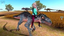 Frozen Elsa Sitting On Giant Dinosaurs Cartoons And Singing Finger Family Children Nursery Rhymes