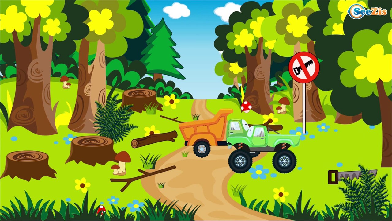 Fire Truck for Children - Cars Cartoons - Monster Trucks Cartoons for Children - Crane for kids