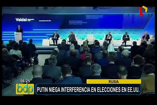 Rusia: Putin niega interferencia en elecciones en Estados Unidos