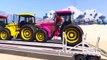 Спайдермен и Цветные тракторы веселые гонки , интересный мультик игра для детей