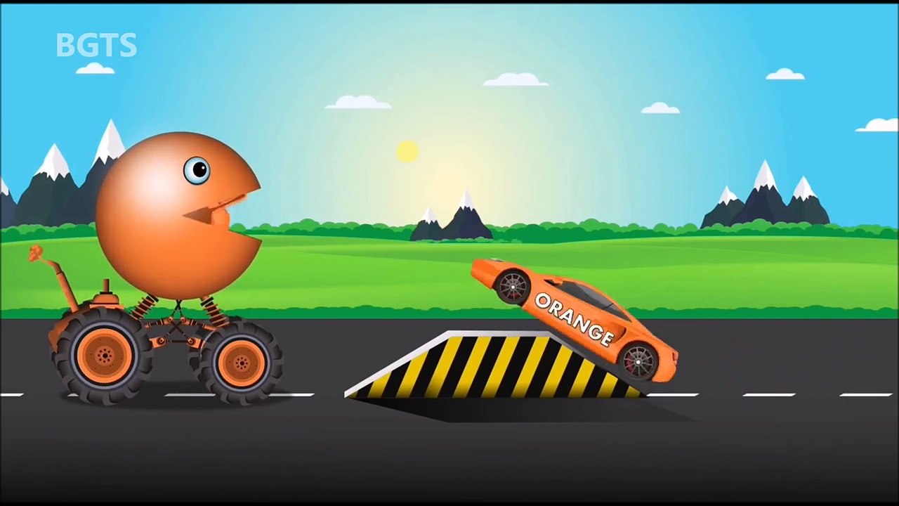 Colors for Children to Learn with Packman Cartoon Cars - Colours for Kids to Learn - Learning Videos