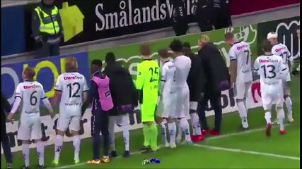 Gefle IF Celebrated Their Victory With The Only Away Supporter vs Kalmar FF
